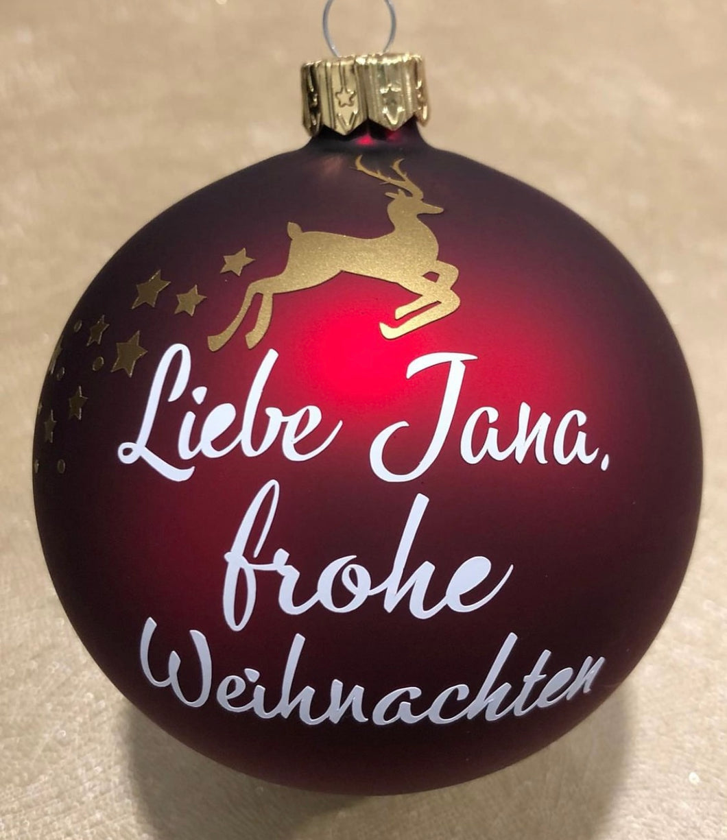 Personalisierte Glaskugel Weihnachtsgruß