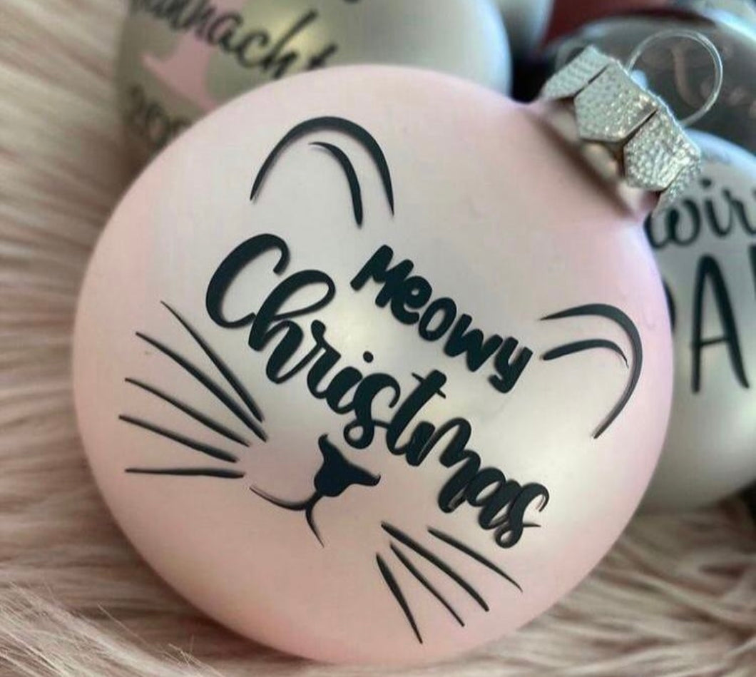 Personalisierte Glaskugel Meowy Christmas