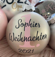 Personalisierte Glaskugel 1. Weihnachten